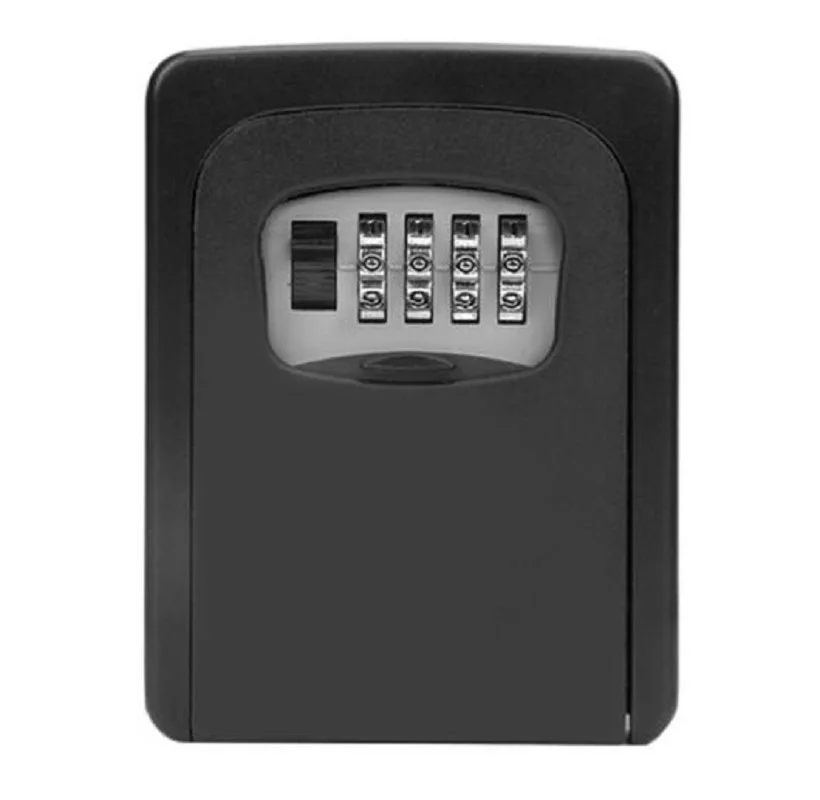 Wall Mounted Spare Keys Safe Storage Box with 4 Digit Combination Password Lock Home Office Metal Hidden Key Secret Organizer