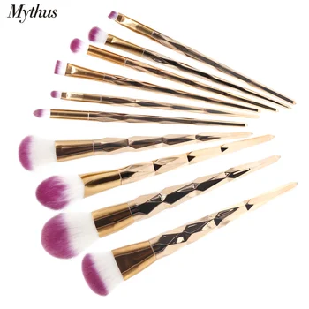 

Mythus Pro 10pcs Makeup Brush Soft Synthetic Fiber Lady Powder Foundation Brushes Eyeshadow Brush kitsContour Brush Good Quality