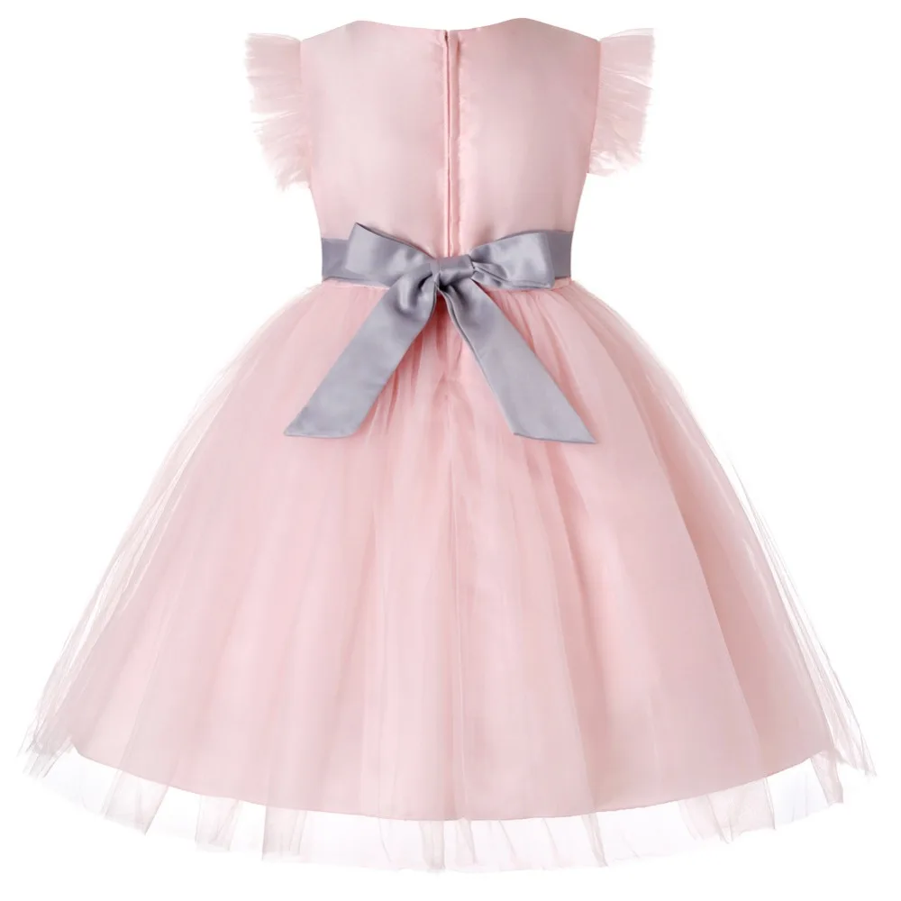 CAILENI Princess Party Dress for Girl Flower Elegant Design Kids Birthday Dresses Summer Children Ball Gown Tulle Baby Frocks