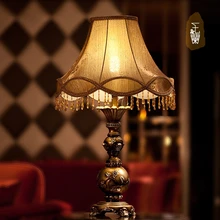 Светодиодный светильник в европейском стиле, для спальни, кровати, в стиле ретро, для кабинета, гостиной, ткань, роскошная, для свадьбы, для прикроватного шкафа, освещение CL GY20