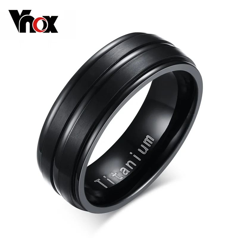 vnox 8mm black men ring 100 titanium carbide mens jewelry wedding bands classic boyfriend gift - Black Wedding Rings For Men vnox 8mm black men ring 100 titanium carbide mens jewelry wedding bands classic boyfriend gift - Black Wedding Rings For Men