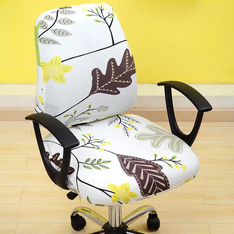 Новые цветные кресла, эластичные чехлы для сидений, офисные вращающиеся подъемные компьютерные чехлы для стульев, 2 шт./набор, эластичные чехлы на кресла, съемные - Цвет: qingchunhuiwei