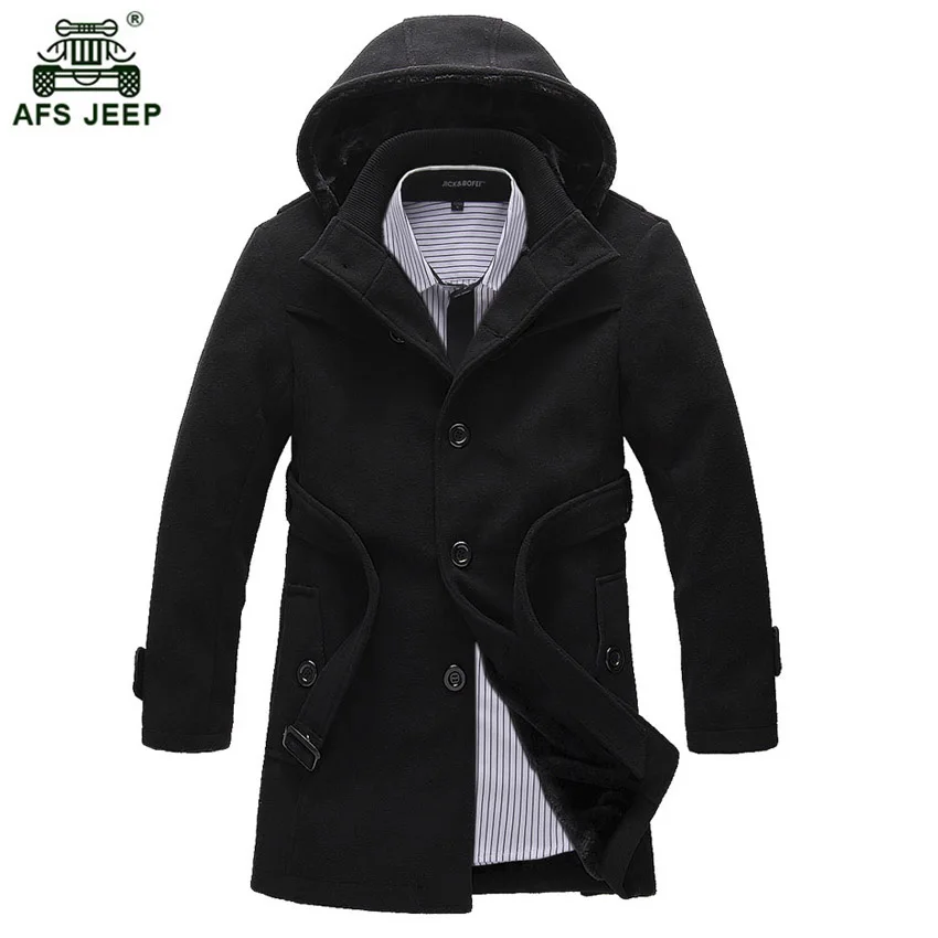 Free shipping 2017 Winter Wool Coat Men Casual Medium long Single