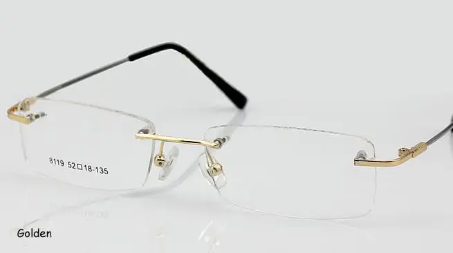 Новое поступление+ Мода+, титановые 8189 очки без оправы, очки, оправа для очков, Oculos De Grau - Цвет оправы: Золотой