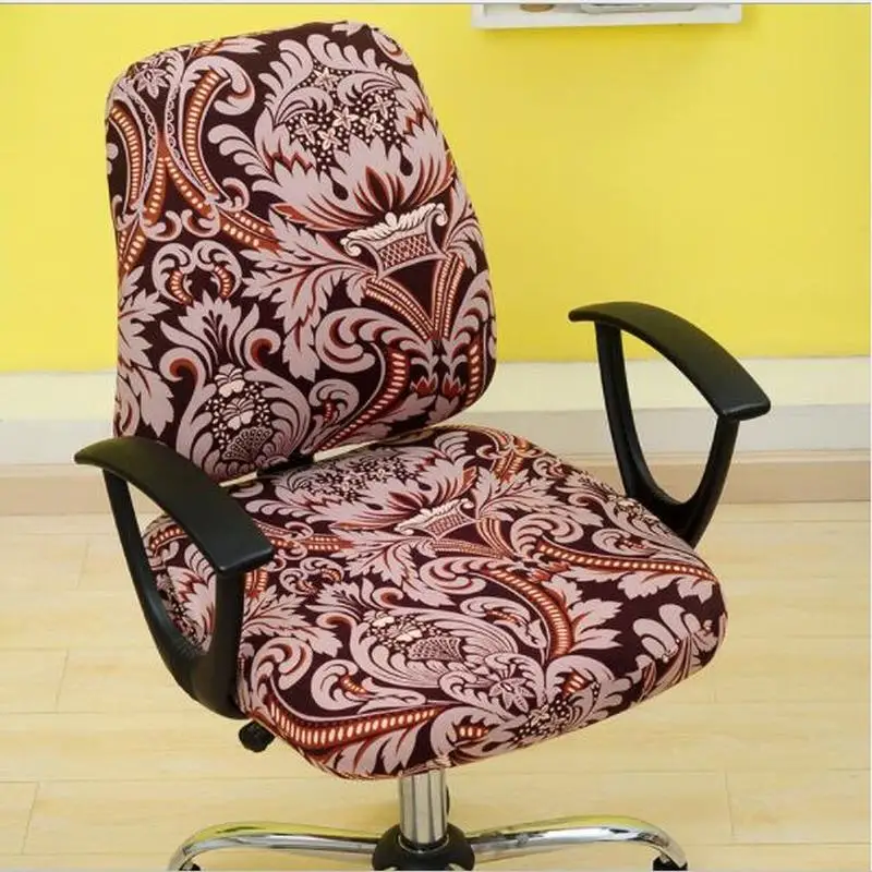 1 шт. универсальный размер для дома и офиса эластичный плиссированный цветочный Печатный чехол на стул сидение чехлы
