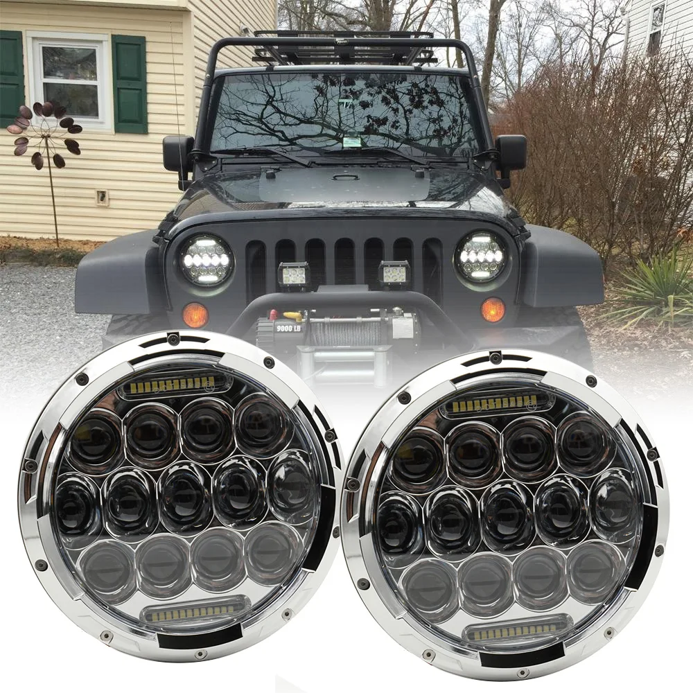 

75W 7''Led Headlight High Low Beam Round Cars Running Lights12V for Jeep Wrangler JK TJ LJ Lada urban Niva 4x4Motorcycle
