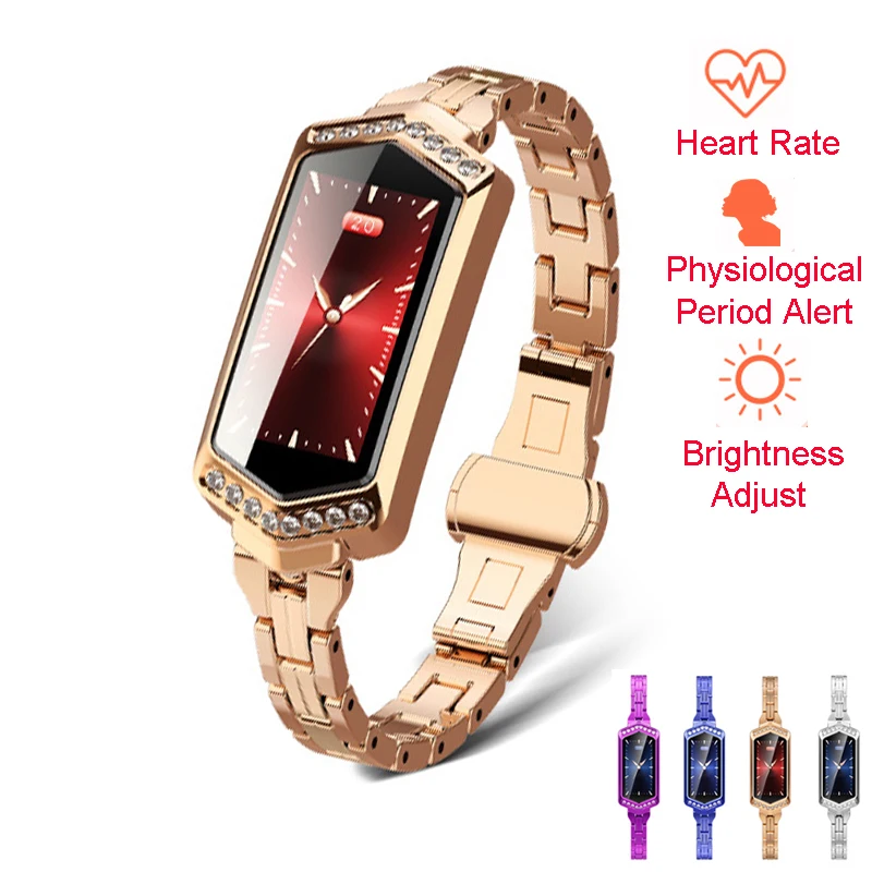 Smart Watch Women IP67 Waterproof Heart Rate Monitor Metal Strap Fitness Bracelet For Android IOS Phone Wife Gift Free shipping |