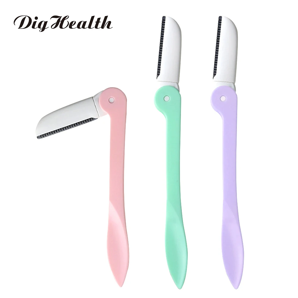 

Dighealth 3Pcs/Set Colorful Eyebrow Razors Women Face Hair Remover Eyebrow Trimmers Sharp Mini Makeup Knife Blades Shaver