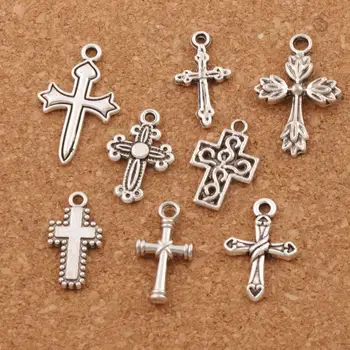 

mix Crucifix Cross Spacer Charm Beads 8styles 240pcs zinc alloy Pendants Alloy Handmade Jewelry DIY LM23