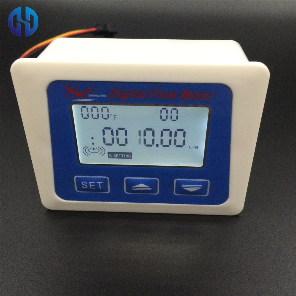 

LCD display Digital meter temperature measuring flow senosr total Liter Gal new from ZJ-LCD-M model