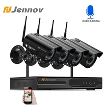 Jennov видео наблюдение NVR 4CH 1080P DVR Домашняя безопасность CCTV беспроводная Wifi уличная водонепроницаемая IP камера безопасности комплект системы