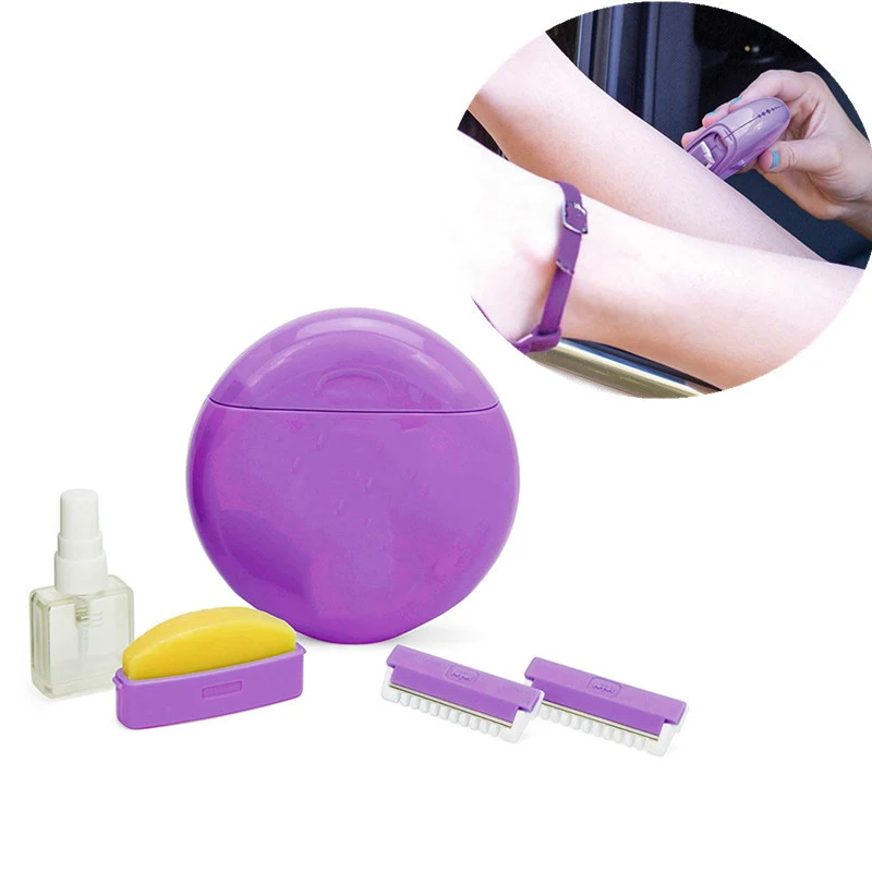 1pc Portable Razor for women AllInOne Shavers Soap Travel bottle Easy