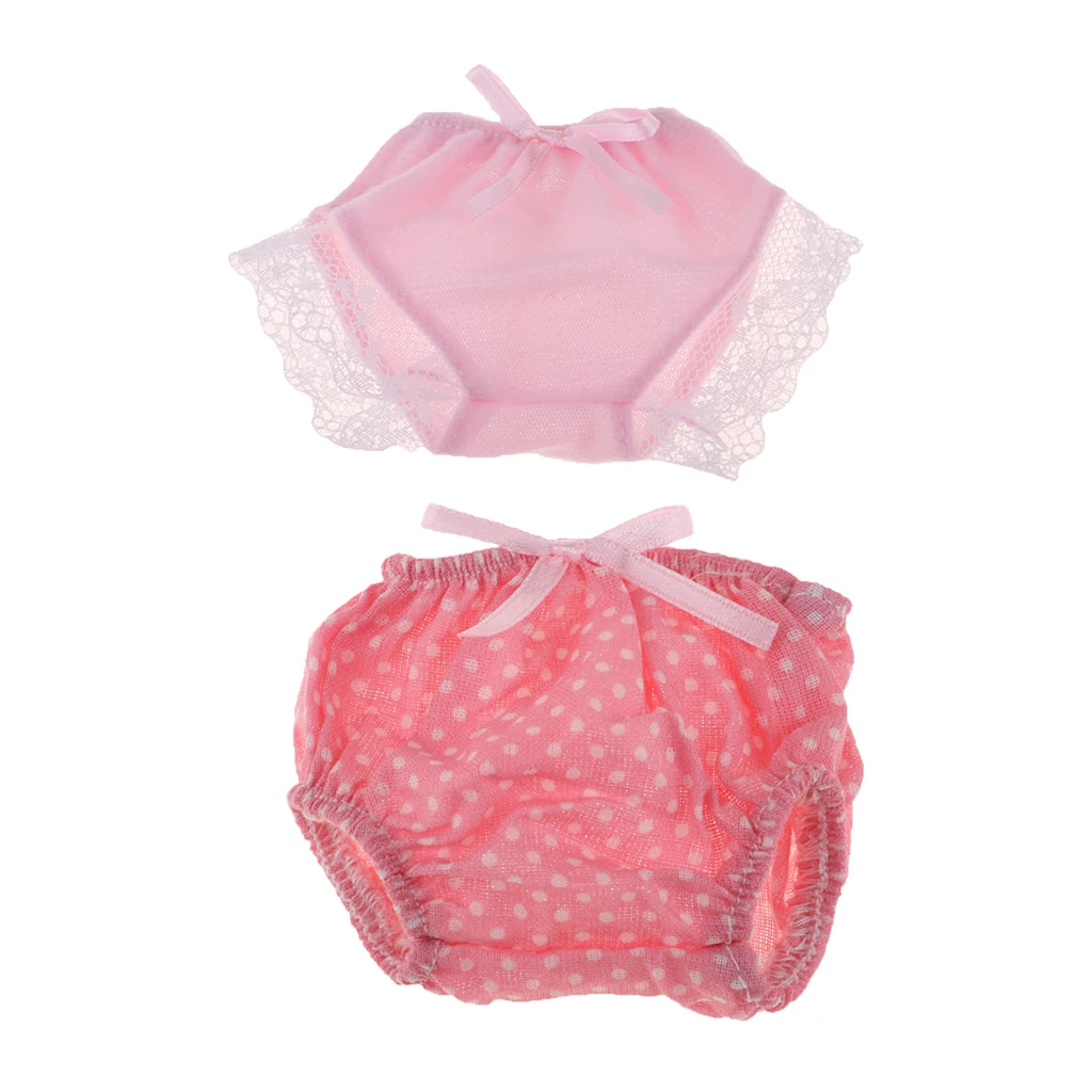 Handmade Lovely Dolls Polka Dot Pattern Underpants Underwear Briefs Clothes For Mellchan Baby Dolls Clothing Accessory Pink
