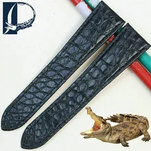 Pesno Unique Round Texture Alligator Skin Leather Watch Band Women Men Watch Accessories for Cartier Tank Rontonde