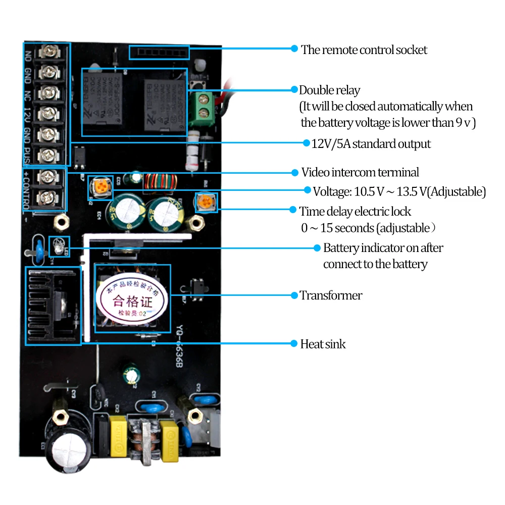 Высокое качество AC90V/260 V 5A источник питания с контролем доступа коробка для всех видов электрического дверного замка с delay-DYX5A времени