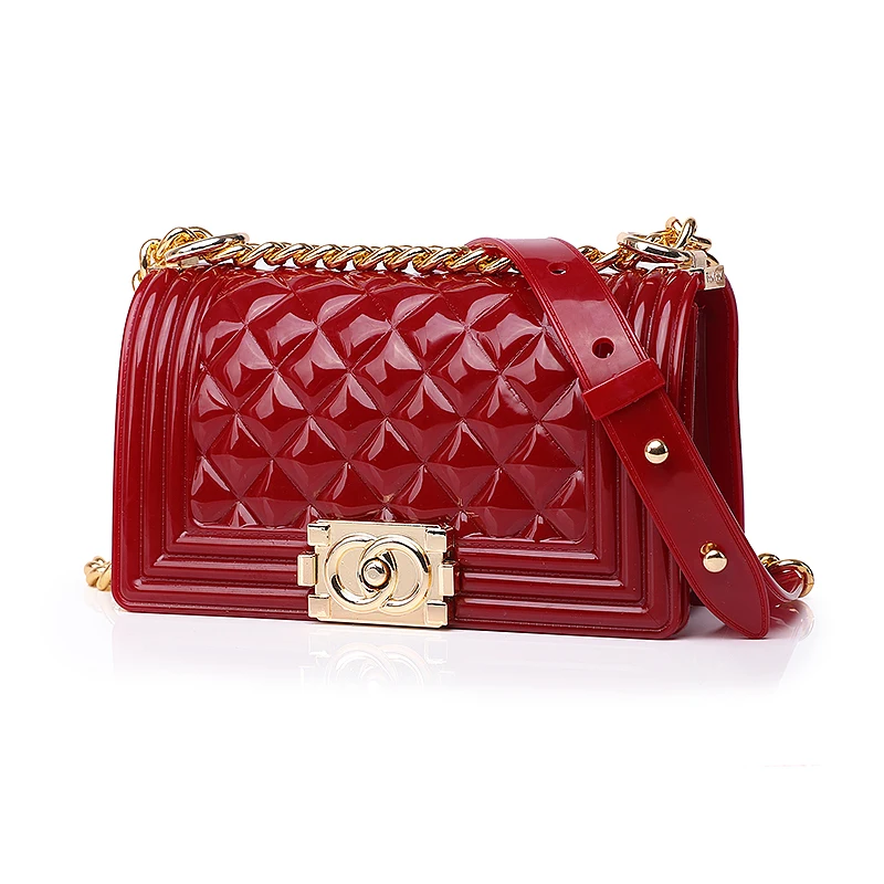 

women bag Silicone jelly Plaid Gold Bag Chain Shoulder Messenger bags Lady Clutch luxury handbags women bags designer ME939