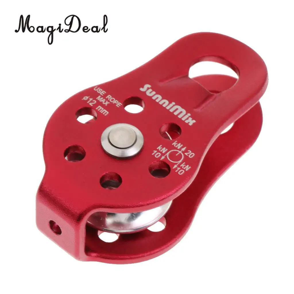 MagiDeal 20KN General Purpose Fixed Side Single Bearing Rope Pulley & 24KN Rope Grab Protecta Rock Climbing Arborist Rescue Gear