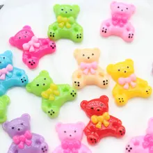 200 шт. в горошек с медведем кабошон кавайный кабошон смолы украшение для мобильного телефона с кабошонами штук flatbacks 24 мм D25