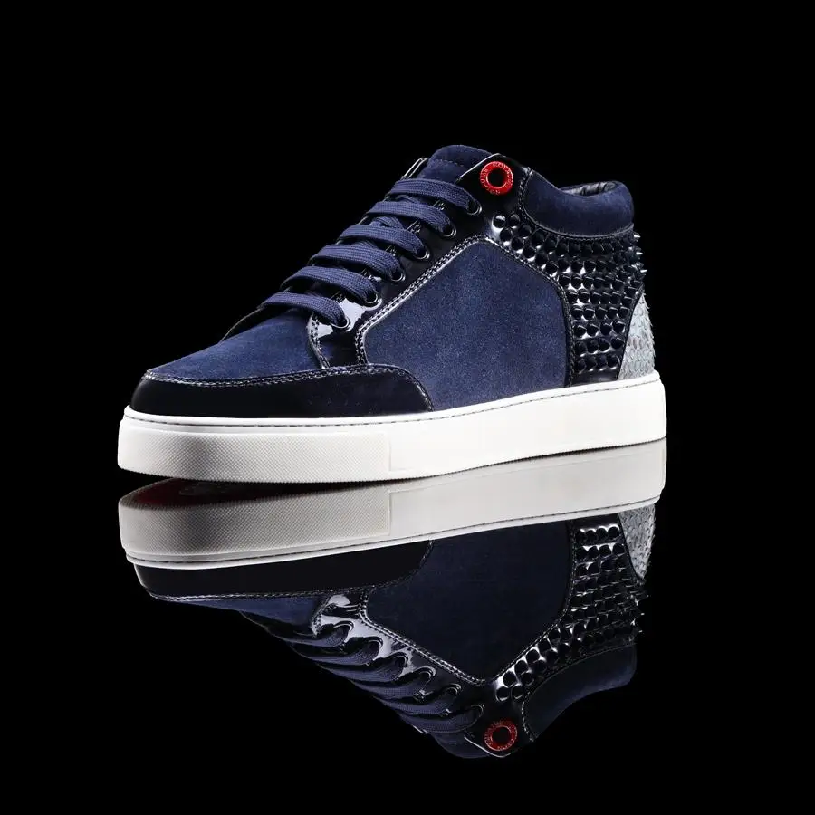 2014 new Royaums KL01NVM Kilian Navy suede spikes mint blue python Genuine  leather Rivet heel flat men women sneakers shoes|shoe sneaker|sneakers  shoes womenshoes guangzhou - AliExpress