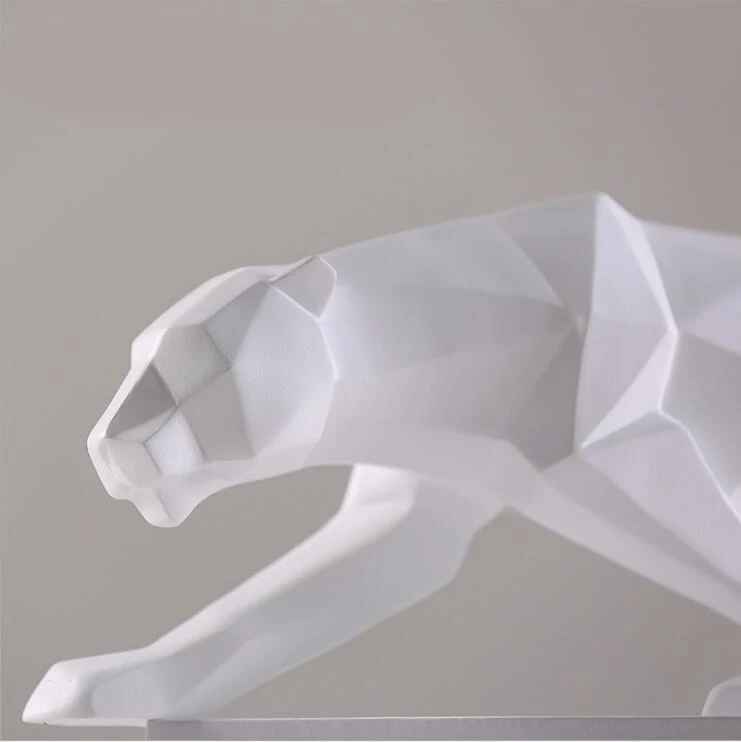Модная абстрактная скульптура Пантеры Геометрическая статуя леопарда из смолы домашний декор креативный подарок ремесло орнамент аксессуары для интерьера