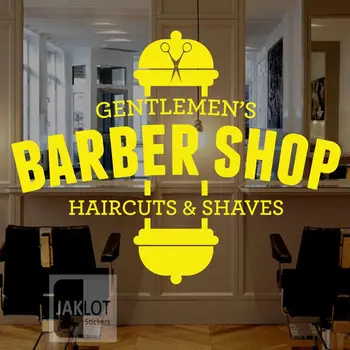 

Man Barber Shop Sticker Name Chop Bread Decal Haircut Shavers Posters Vinyl Wall Art Decals Decor Windows Decoration Mural