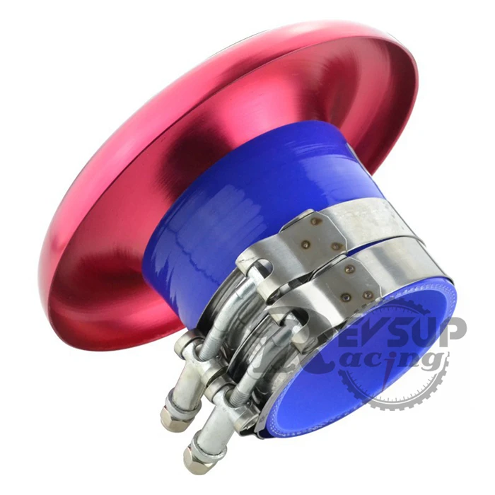 3''/3.5''/4'' Inlet Aluminum Red Universal Turbo Inlet Horn Kit Air