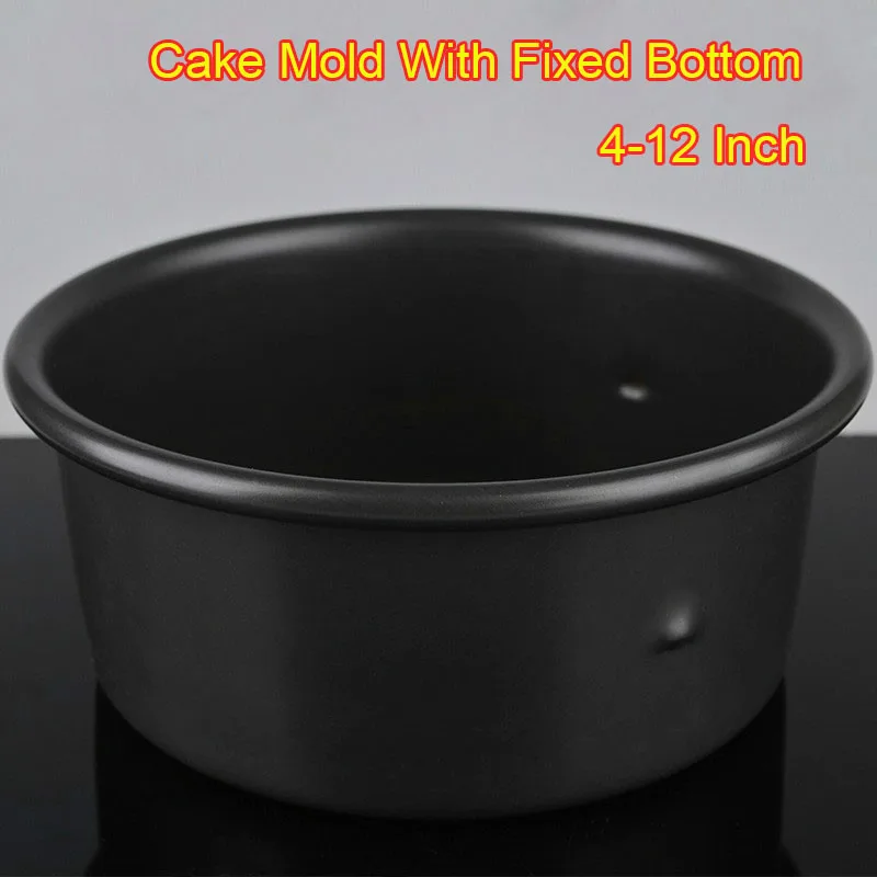 

Metal Cake Pan,bakery Molds,Round Fixed Bottom Cake Mold,4/5/6/7/8/9/10/12 Inch Chiffon Mold for Baking Cakes,pastry Accessories