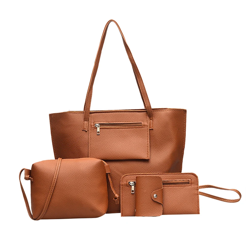 

2019 new Solid Color Litchi Pattern Shoulder Handbags Clutch for Women Totes Card Holder Composite Bags Hot Selling for women