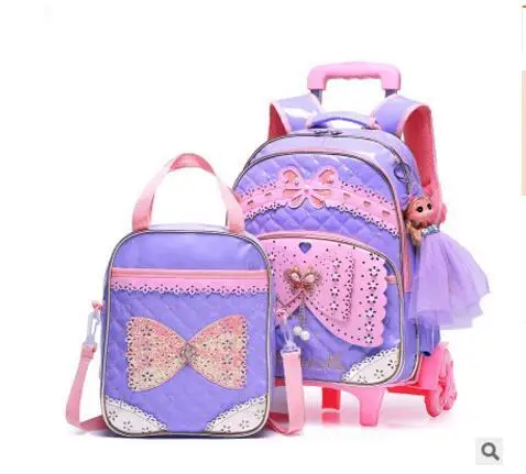 

Student School Bag On Wheels Children Luggage Rolling Bags Wheeled Backpacks Bag For Girls Travel Trolley Backpack Bags For Kid