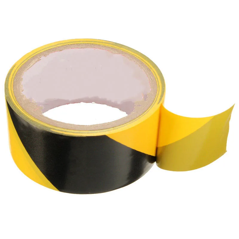 Durable Quality 45mm Black and Yellow Self Adhesive Hazard Warning Safety Tape Marking Safety