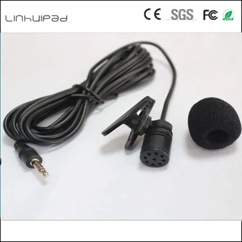 شراءLinhuipad 3.5 مللي متر ميكروفون طية صدر السترة ميكروفون لسيارة DVD راديو كمبيوتر محمول وحدة رأس مشغل ستيريو مع طول 3m 500 قطعة/الوحدة