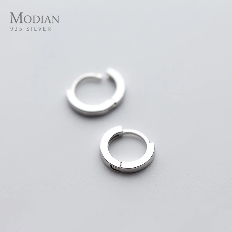 

Modian Round Simple Hoop Earrings For Women & Female Classic Charm Cute Real 925 Sterling Silver Anniversary Gift Jewelry Bijoux