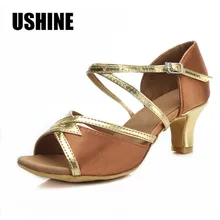 Коричневый каблук 7 см/5 см Танго Туфли для латинских танцев женские Zapatos Salsa Mujer Zapatos De Baile Latino Mujer 225