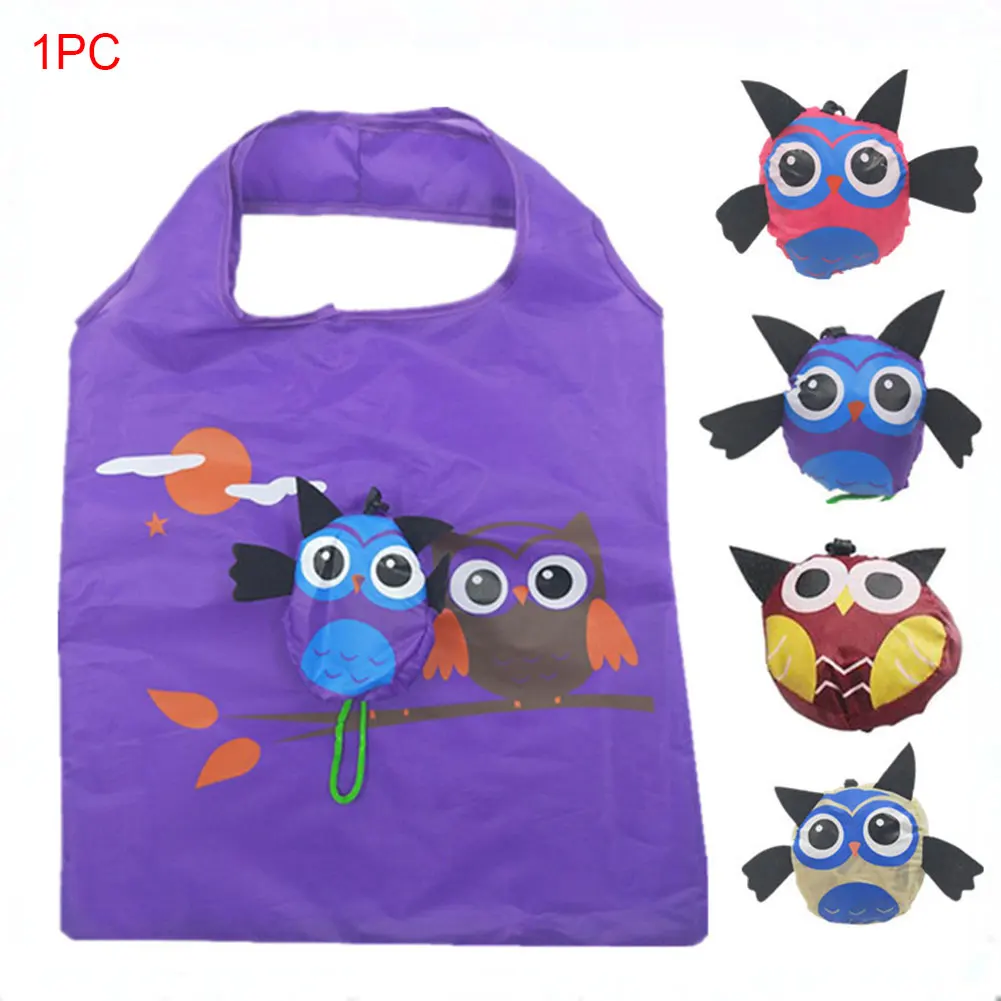 

Portable Gift Eco-friendly Ladies Soft Food Cartoon Animal Shopping Bag Tote Handbag Reusable Easy Storage Folding With Handle