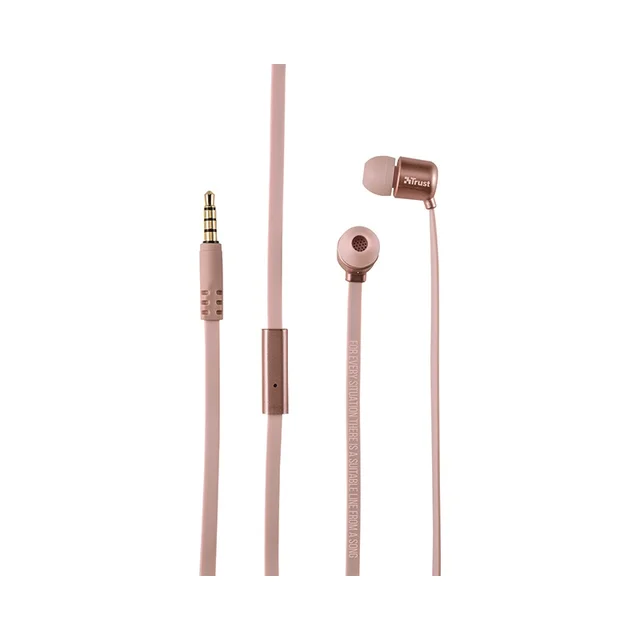 Гарнитура канальная Trust Duga, цвет: розовое золото