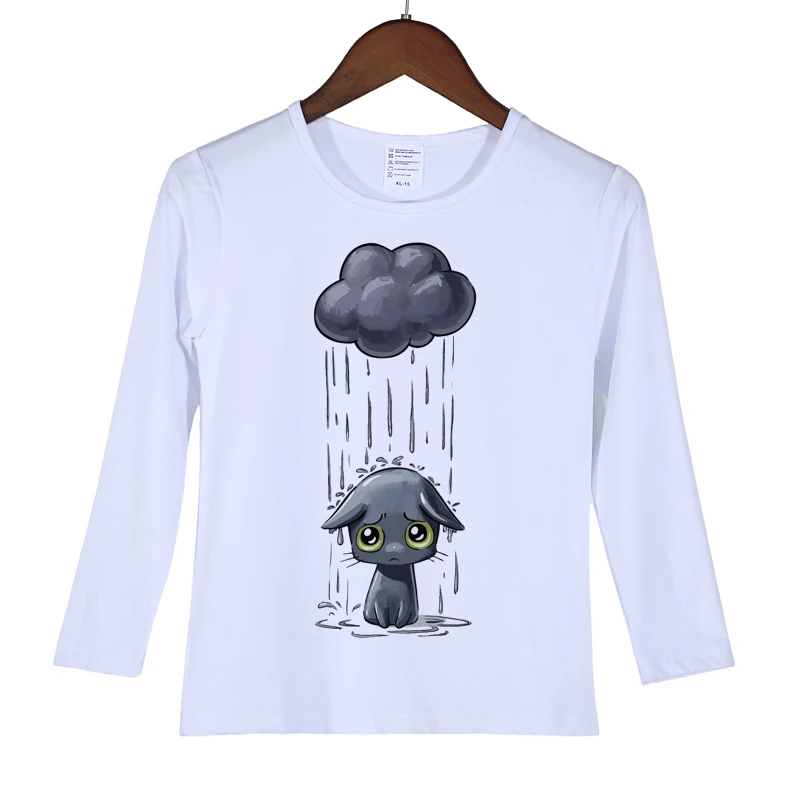 

2018 New Kids Clothes Long Sleeve T-shirts Cartoon kitten Boys Girls Sweatshirts T-shirts kawaii baby Tees Tops autumn L21-8
