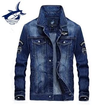 

New Stylish Brand Tace Shark Men's Denim Jacket Casual Retro Streetwear Jeans Jacket Coat Shark Clothing Denim Jaqueta Masculina