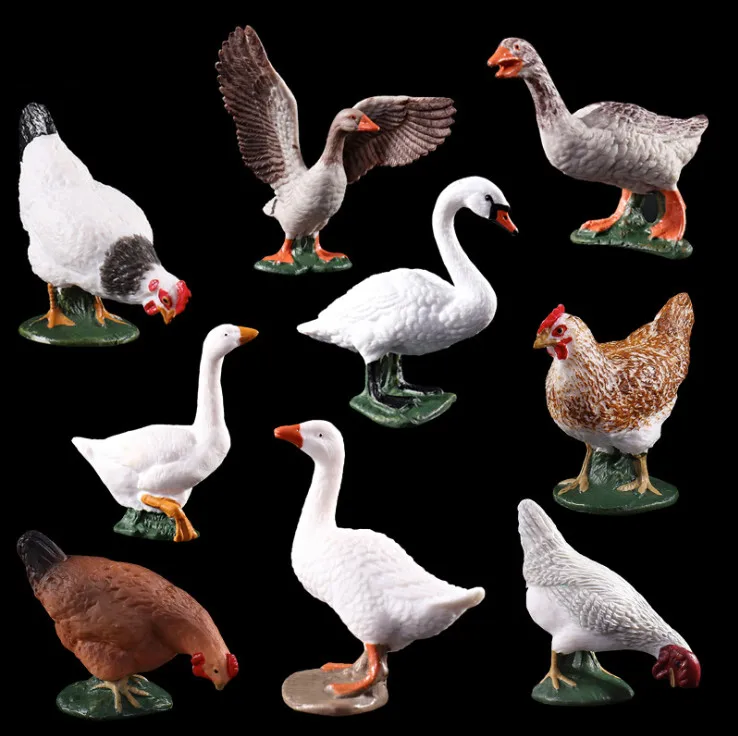 

2019 NEW Simulated Solid Duck Swan Models Emulation Action Figure Learning Educational White horse Kids Toys for Boys Children