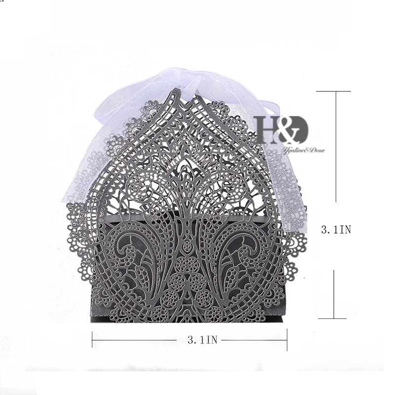 H& D, 48 шт./лот, лазерные свадебные приглашения, вечерние, на стол, именные карточки, коробки для конфет, для дома, для свадебной вечеринки, пригласительные карты(корона
