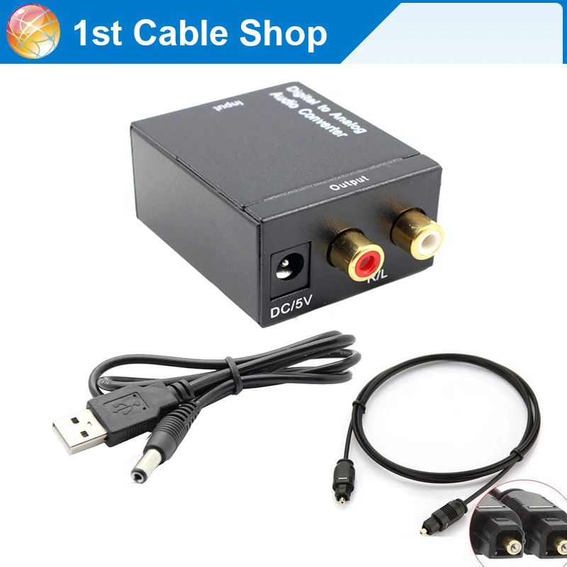coaxial/optical toslink digital audio to Analog audio converter adapter
