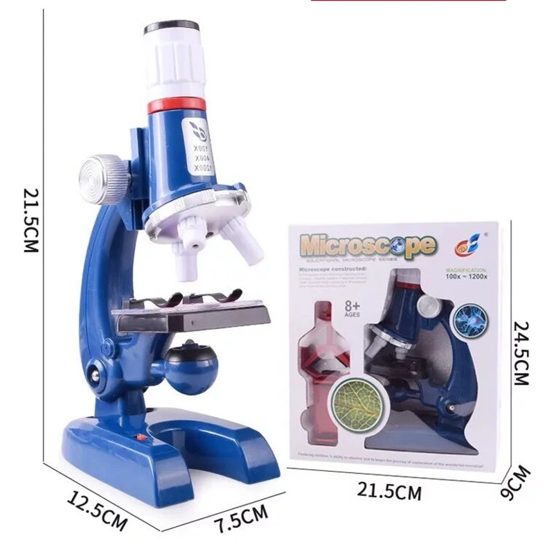 100X-1200X комплект светодио дный лаборатория светодиодная домашняя школьная обучающая игрушка Биологический микроскоп с адаптером для мобильного телефона подарок на день рождения для детей