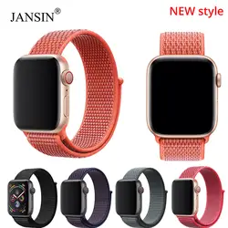 JANSIN новый нейлоновый спортивный ремешок-петля для Apple Watch Series 4 мм 44 мм 40 мм ремешок для iWatch 42 мм 38 мм серия 3 2 1 полосы