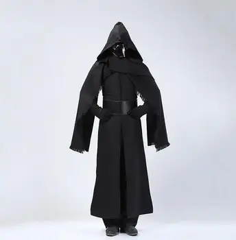 

2017Star Wars The Force Awakens Men Kids Kylo Ren Cosplay Costume Adult Kylo Costume Black Jedi Robe Cloak Coat Kylo Ren Costume