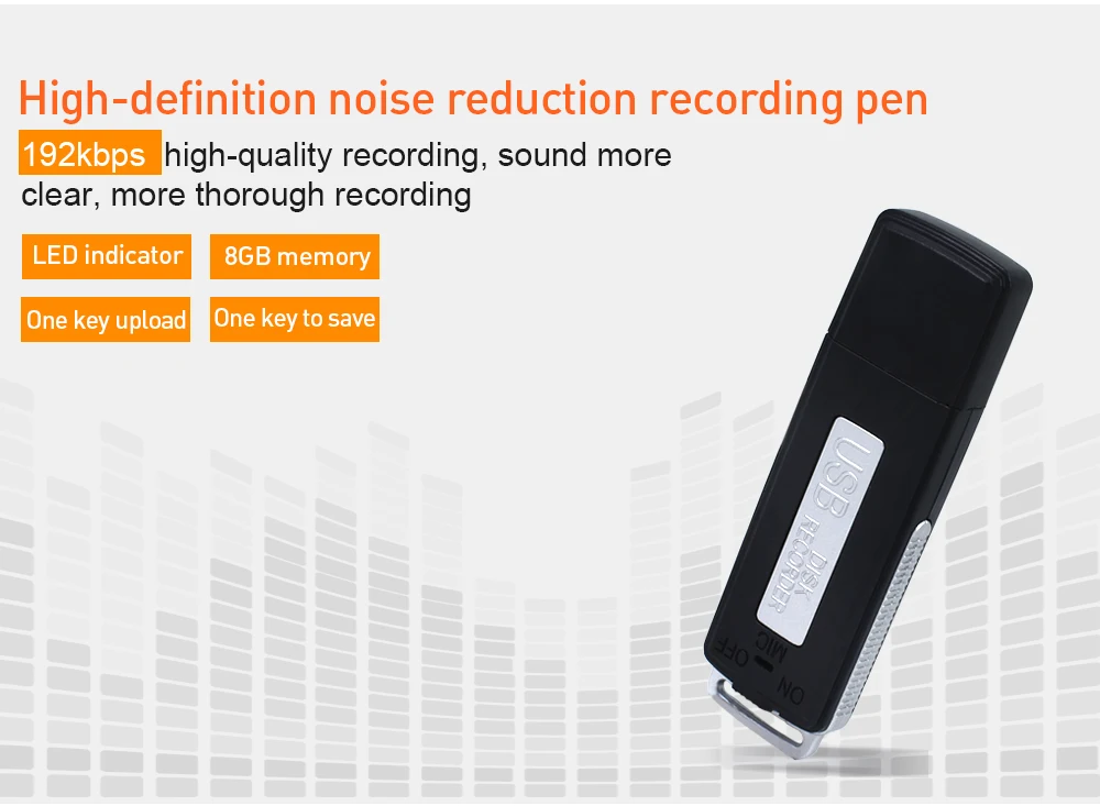 Высокое качество цифровой 8 Гб USB диктофон мини активированный аудио рекордер Диктофон Flas ручка аккумуляторная Gravador de voz Profes