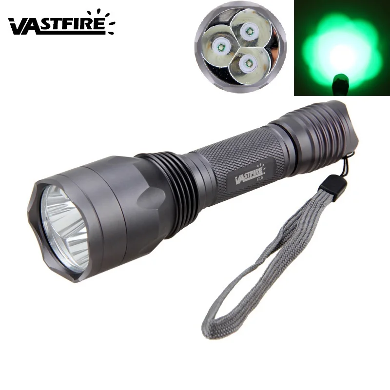 

VastFire 900 Lm 3x XPE Q5 Green Light LED Tactical 250yard Hunt Flashlight Torch Weaver Picatinny Mount Gun