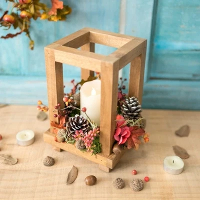 

Nordic Wooden Retro Candlestick Electronic Candle Holder Candlelight Dinner Props Ins Table Decoration Ornaments