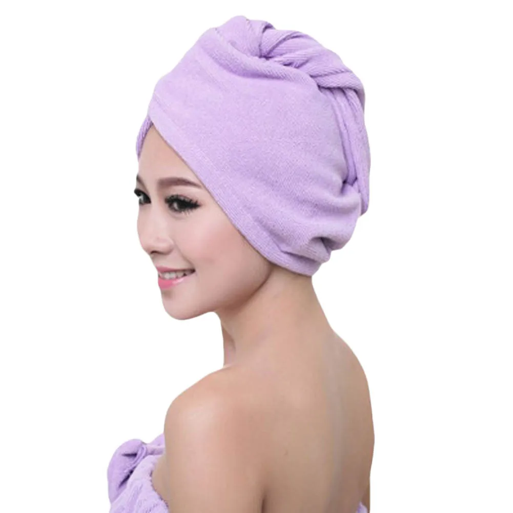FancyQbue 1 шт. сильный сухой волос кепки полотенца волокно душ кепки протрите волосы сухой утолщенной посылка шарф