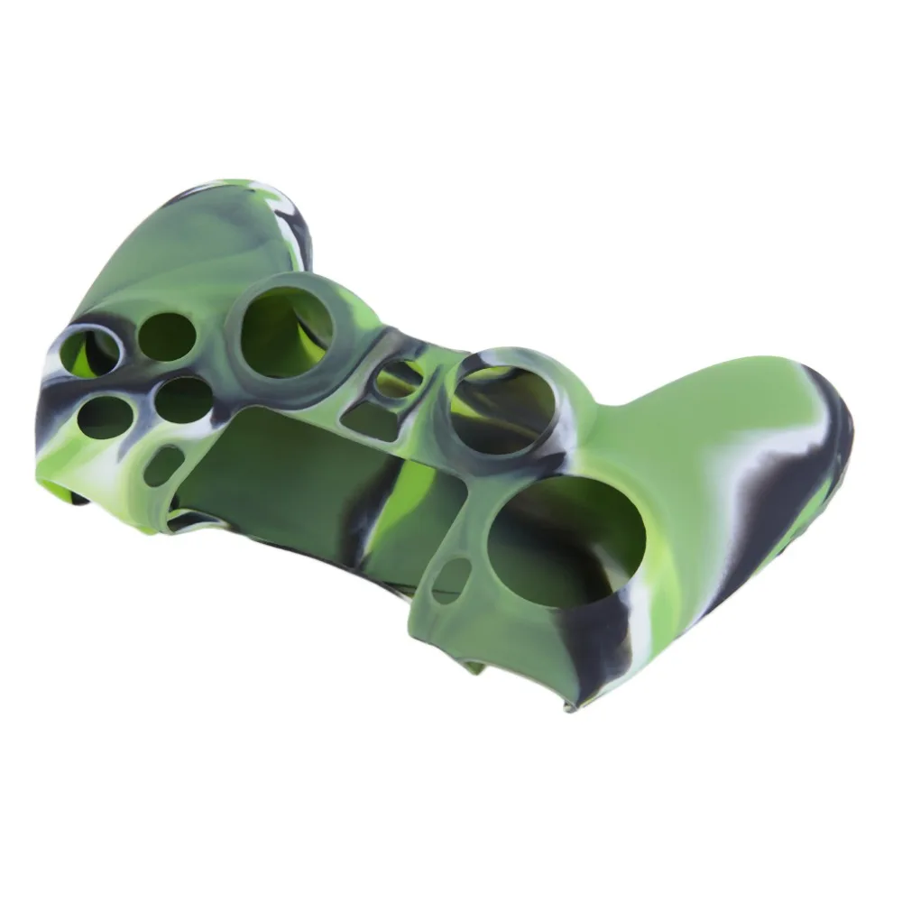 

Cool Camouflage Soft Silicone Cover Case Protection Skin For Sony Playstation 4 Dualshock 4 Controller PS4 Console Decals Green