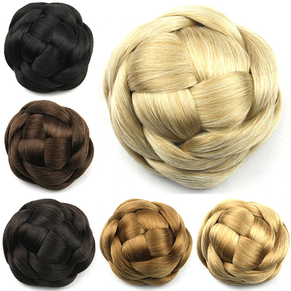 Soowee 6 цветов синтетические волосы клип в Плетеный шиньон переплетенные волосы Бун валик-бублик пряди волос аксессуары для женщин