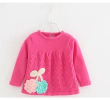 Lovely Pink Sweat Shirt Kids Long Sleeved Sweater Pullover Baby Girl For Spring ABS-1521